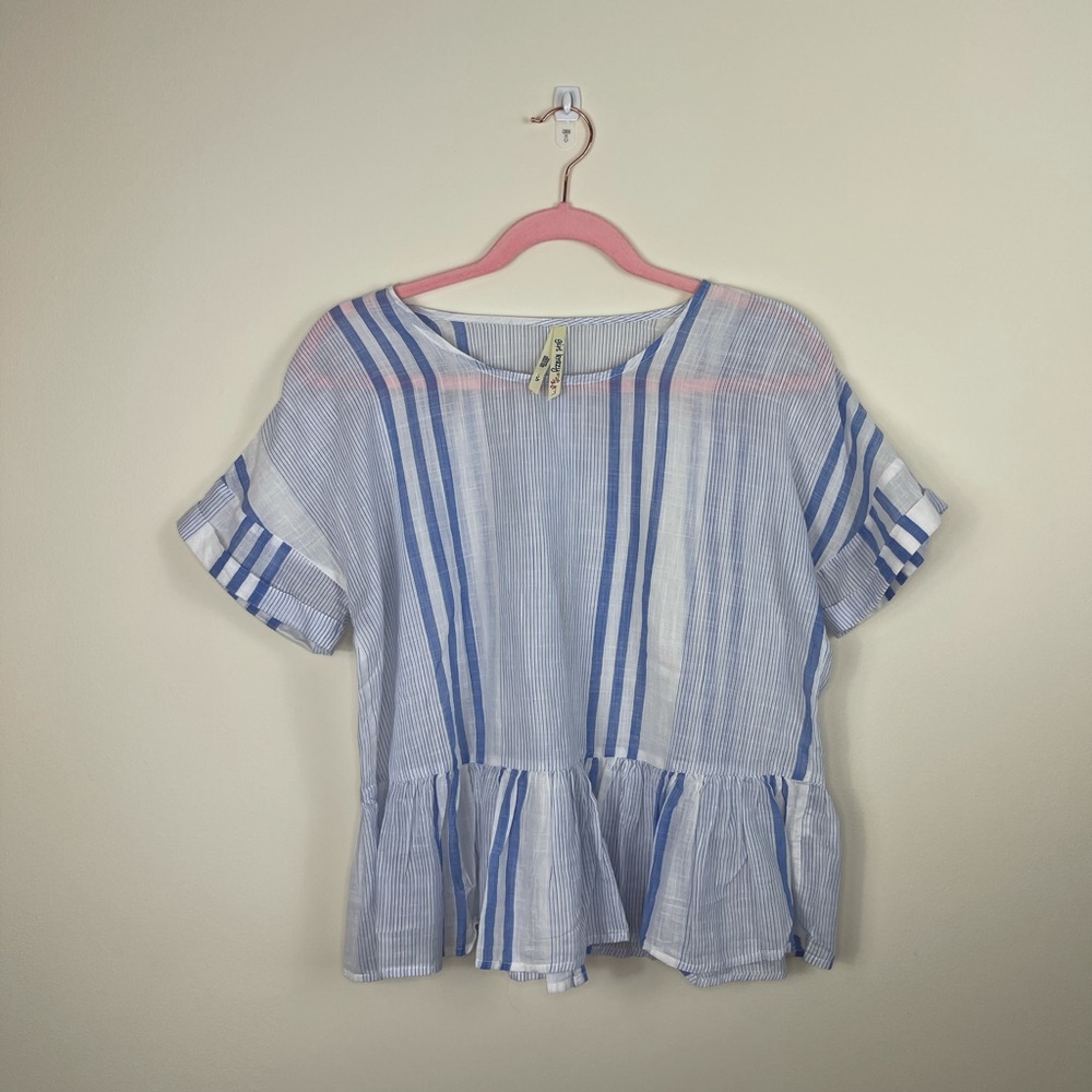 Girl Krazy Semi Sheer Peplum Top size Small